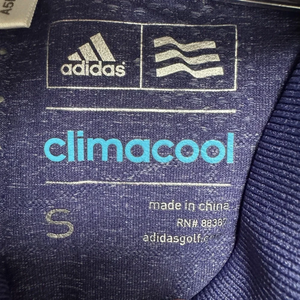 Adidas Golf Climacool Polo Shirt Mens Small Blue Long Sleeve Performance Stretch